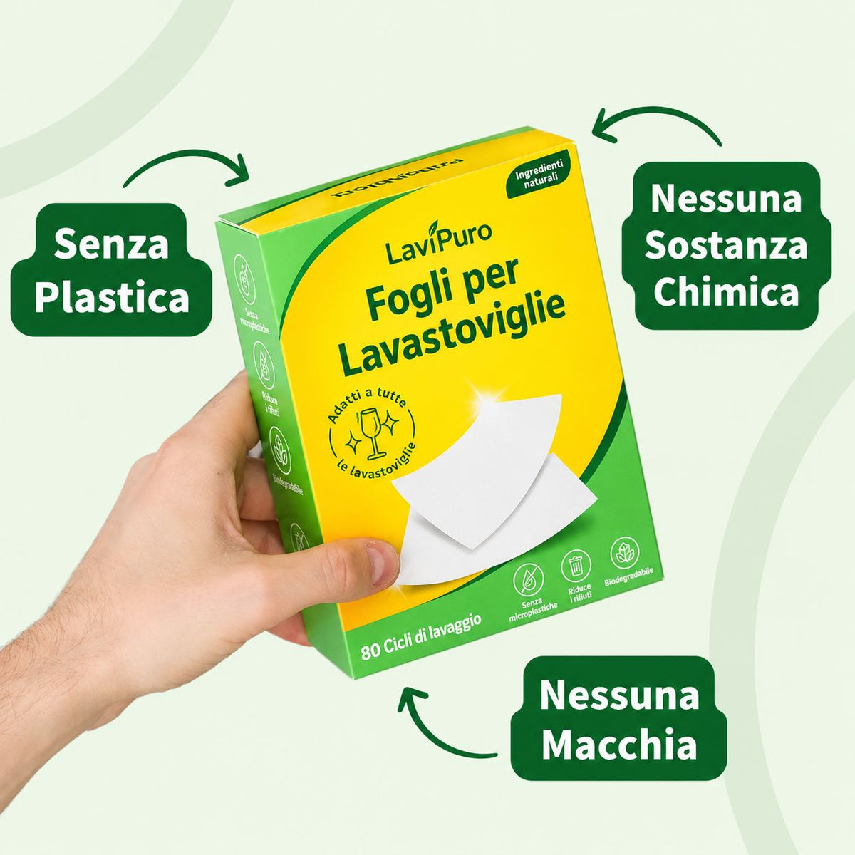 Fogli per lavastoviglie naturali ed ecologici