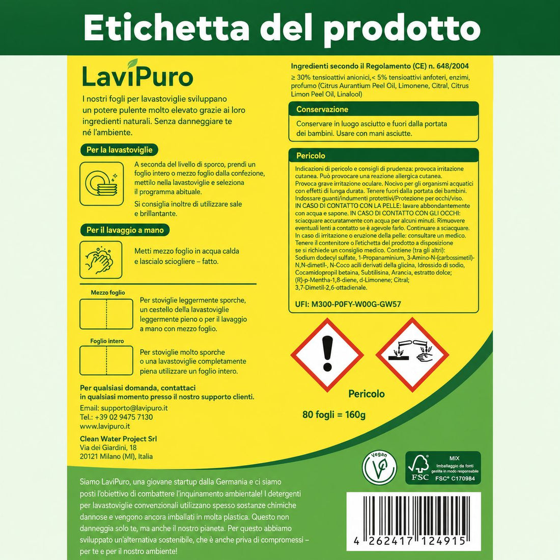 Fogli per lavastoviglie naturali ed ecologici